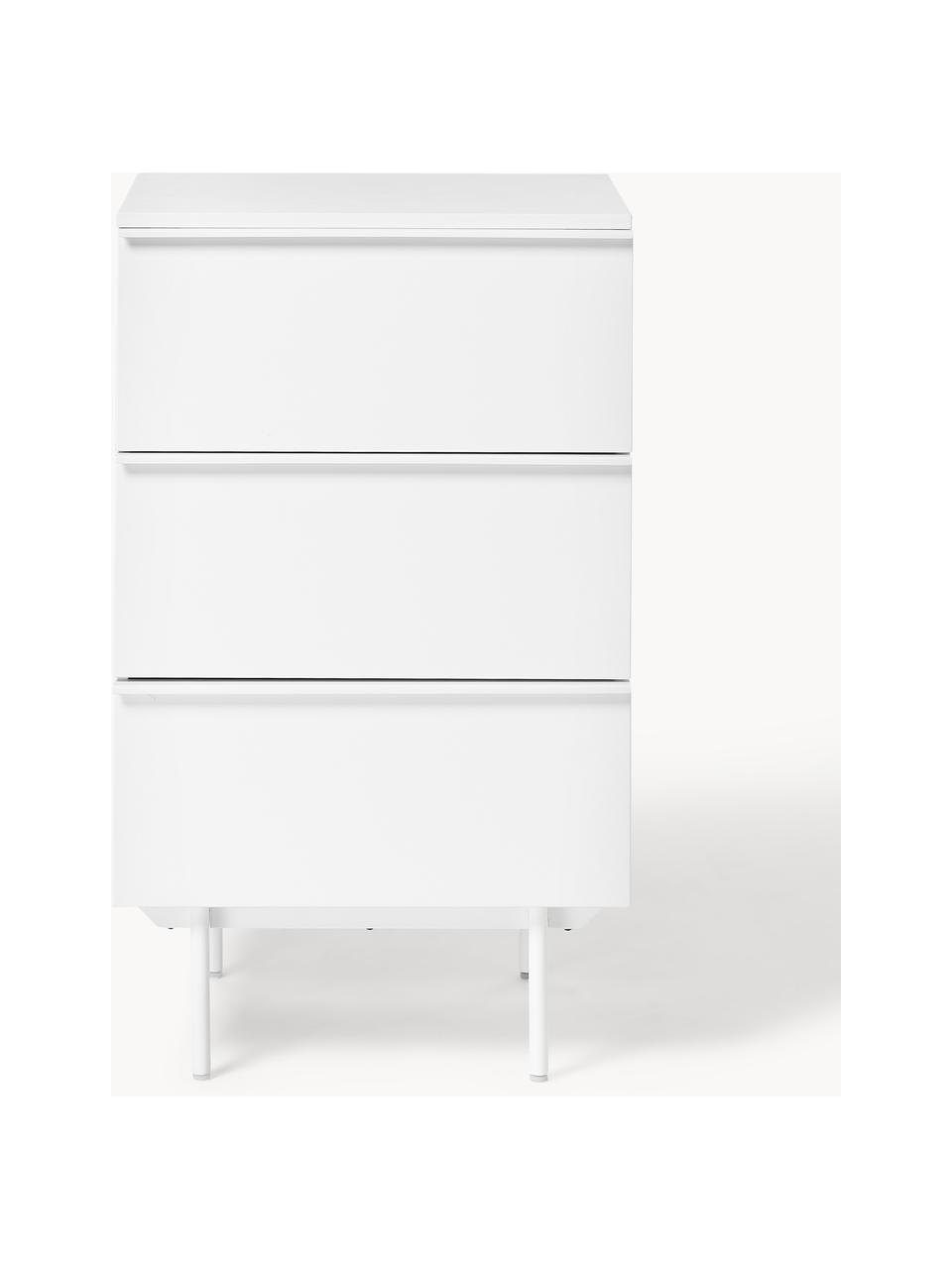 Petite commode en bois Elona, Blanc, larg. 60 x haut. 100 cm