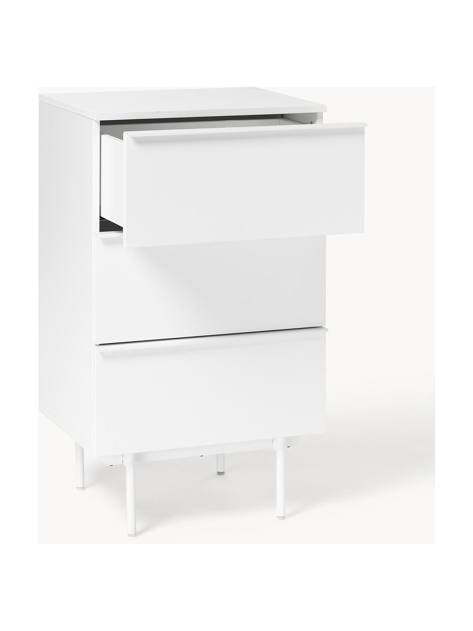 Petite commode en bois Elona, Blanc, larg. 60 x haut. 100 cm