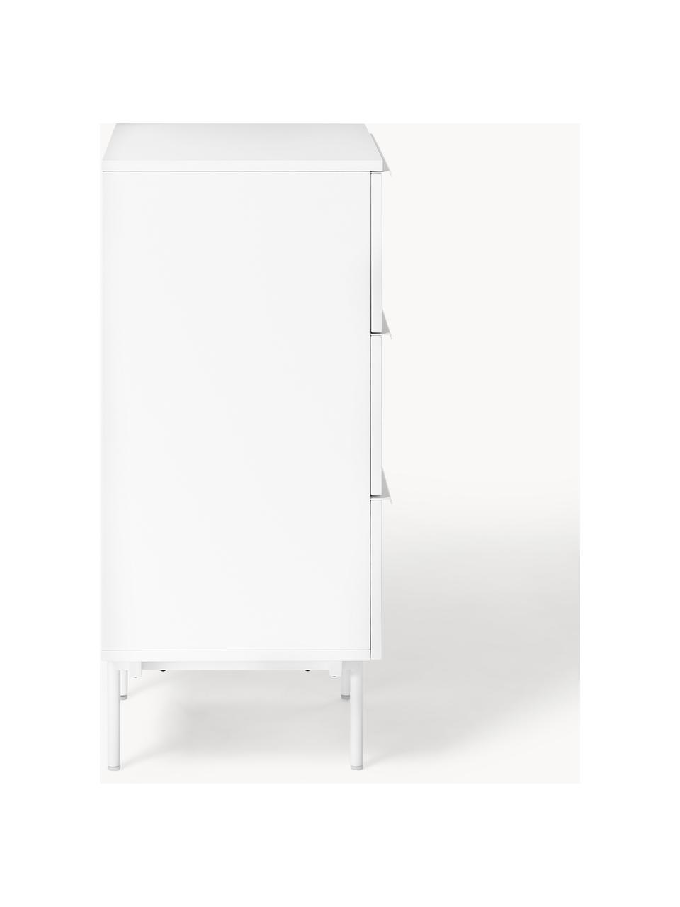 Petite commode en bois Elona, Blanc, larg. 60 x haut. 100 cm