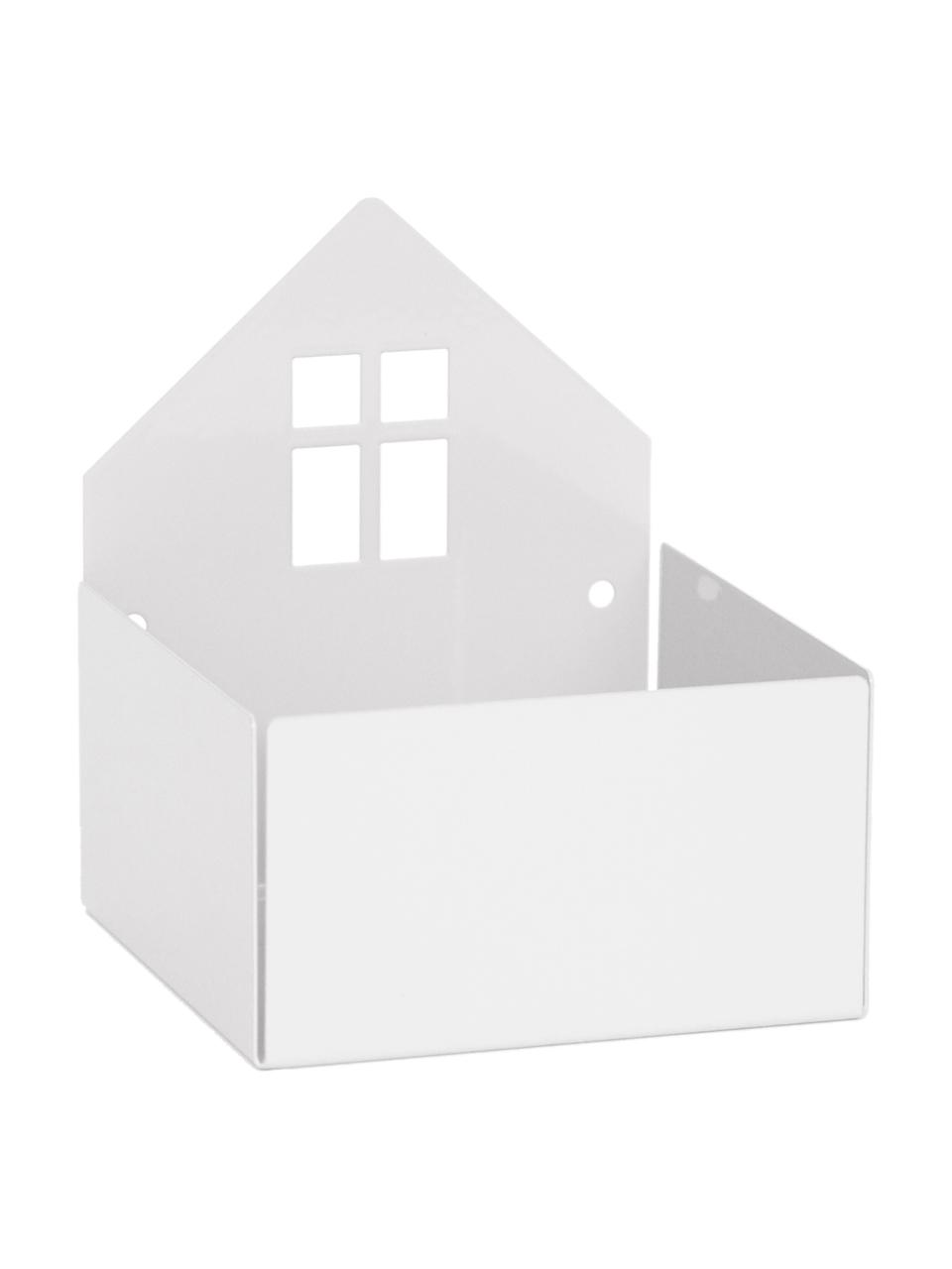 Pudełko do przechowywania Town House, Metal malowany proszkowo, Biały, S 11 x W 13 cm