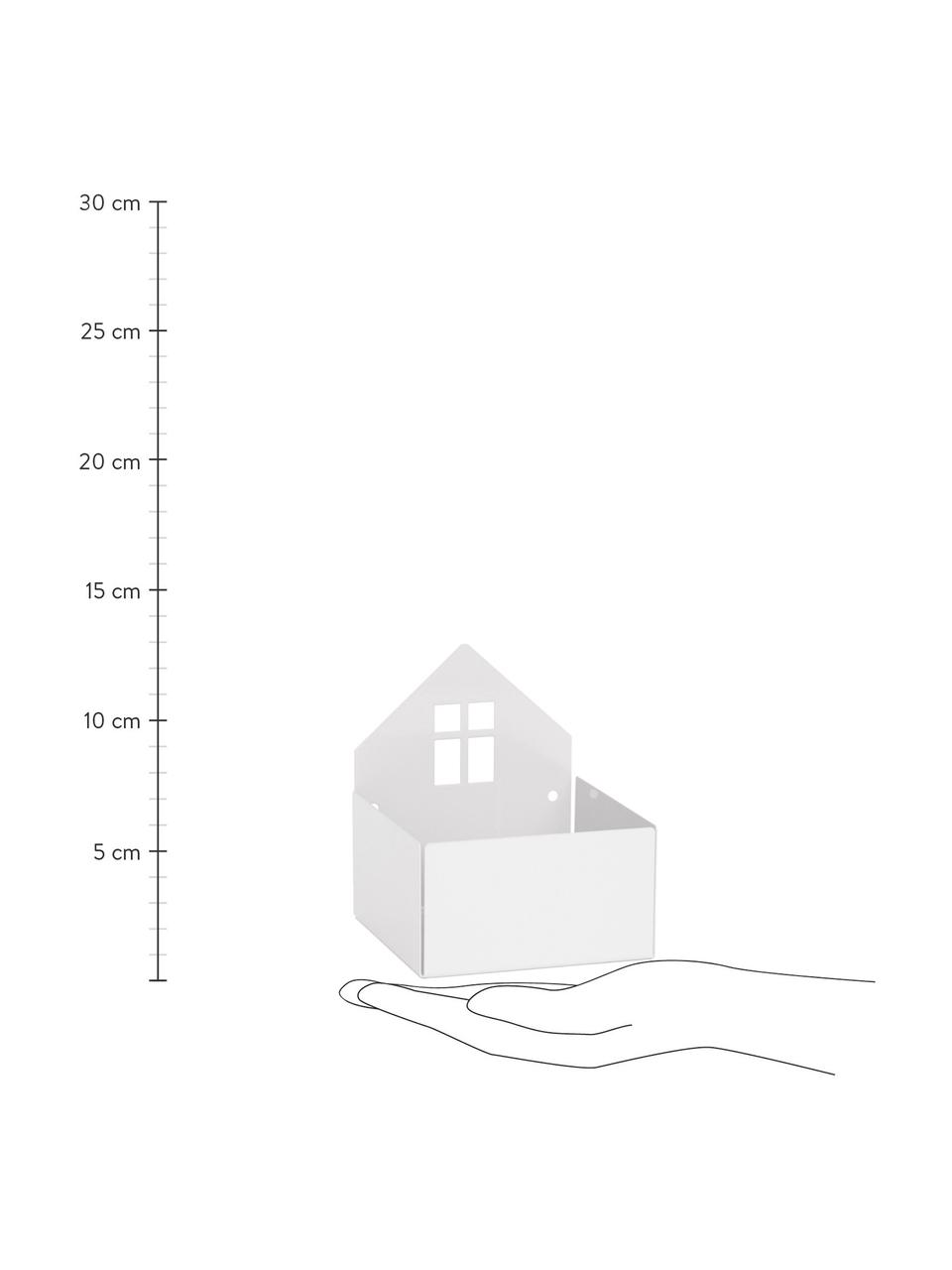 Boîte de rangement Town House, Métal, revêtement par poudre, Blanc, larg. 11 x haut. 13 cm