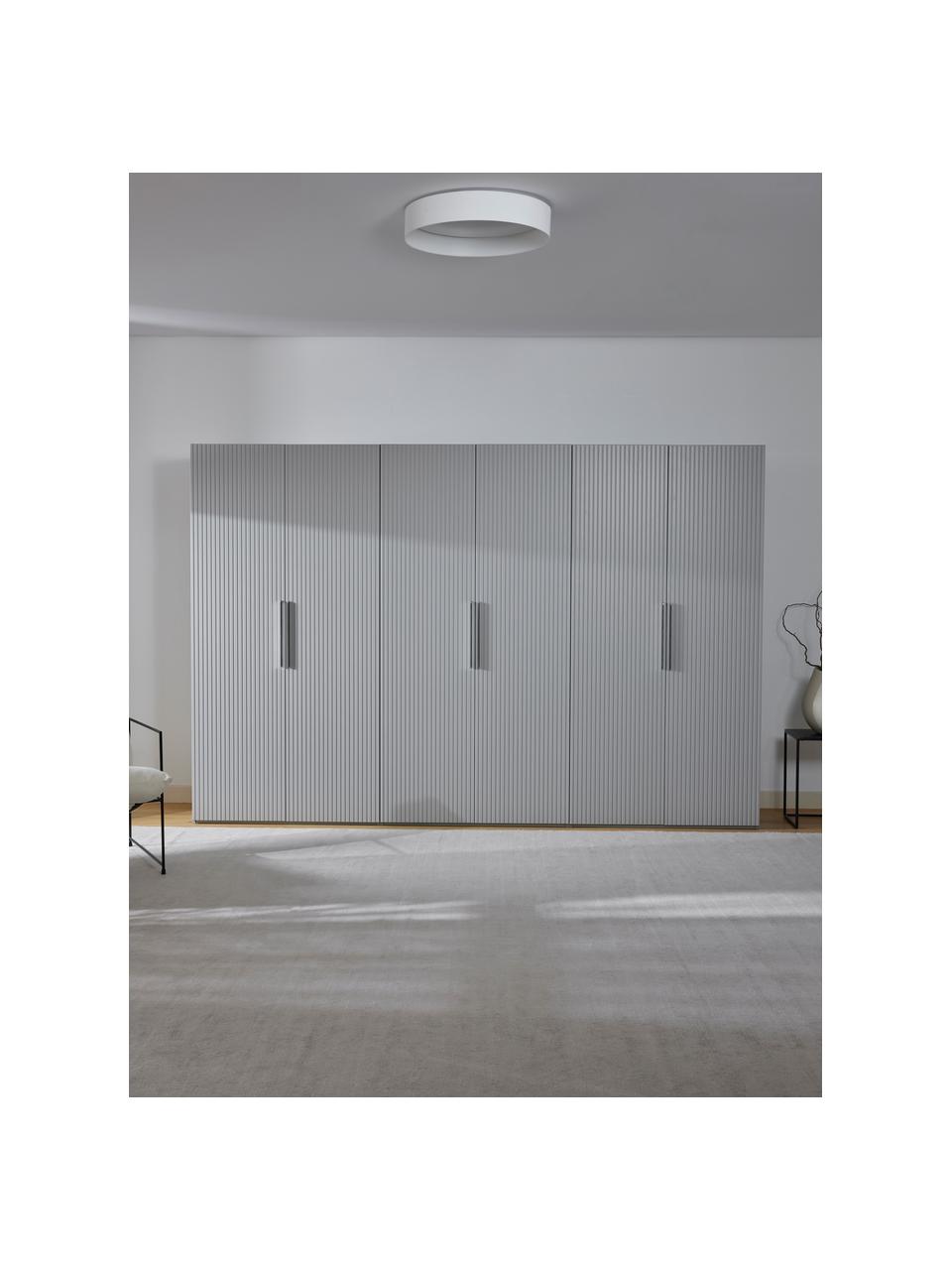 Armadio componibile con ante battenti Simone, larg. 300 cm, in diverse varianti, Legno, grigio, Interno Basic, larg. 300 x alt. 200 cm