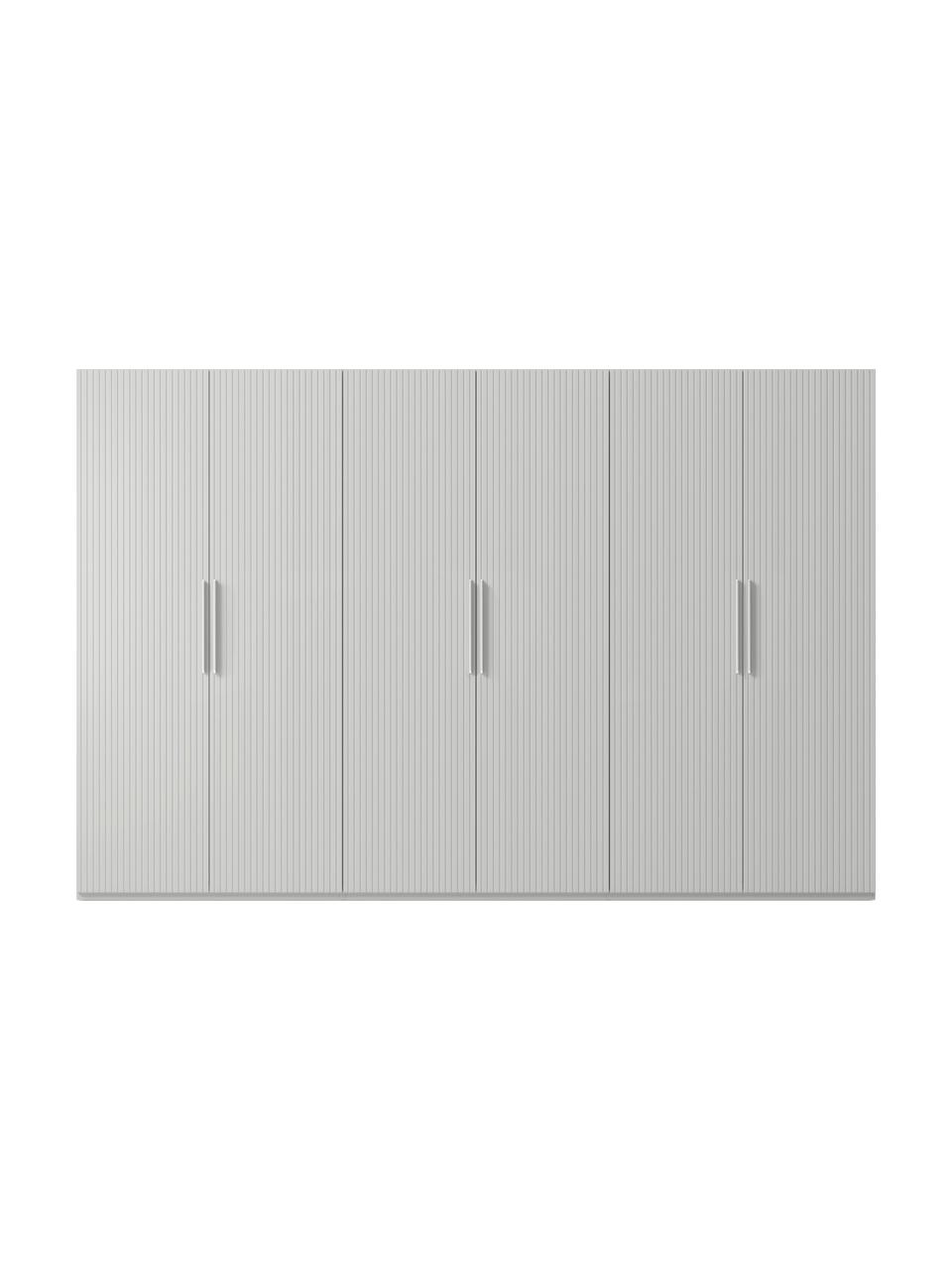 Armario modular Simone, 6 puertas (300 cm), diferentes variantes, Estructura: tablero aglomerado revest, Madera, gris, Interior Basic (An 300 x Al 200 cm)