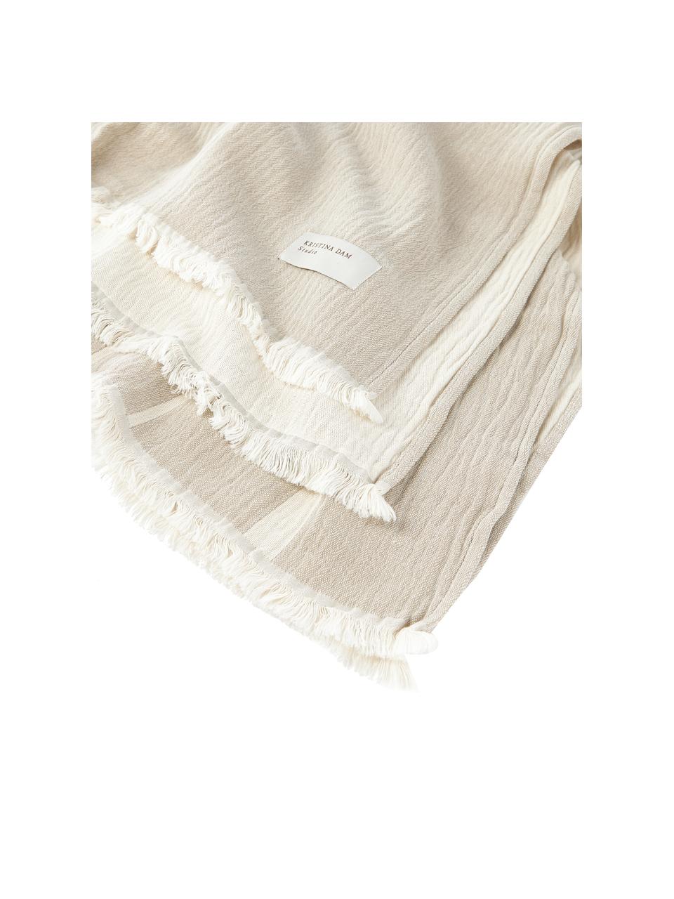 Copriletto in cotone Architecture, 100% cotone, Beige chiaro, crema, Larg. 130 x Lung. 180 cm