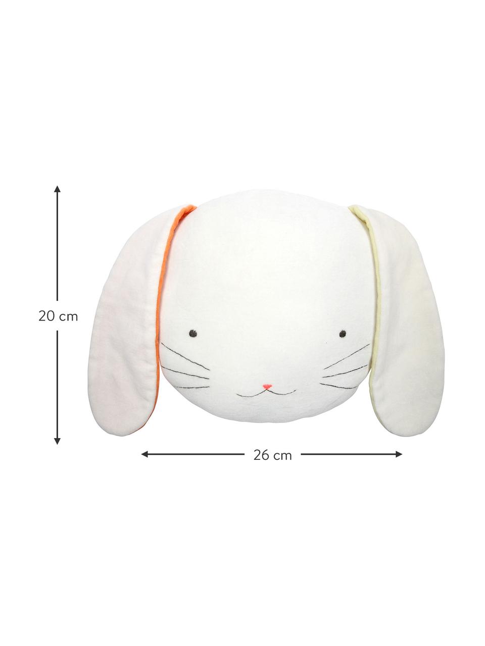 Kuschelkissen Bunny, Bezug: Baumwollsamt, Weiss, Gelb, Orange, Schwarz, 26 x 20 cm