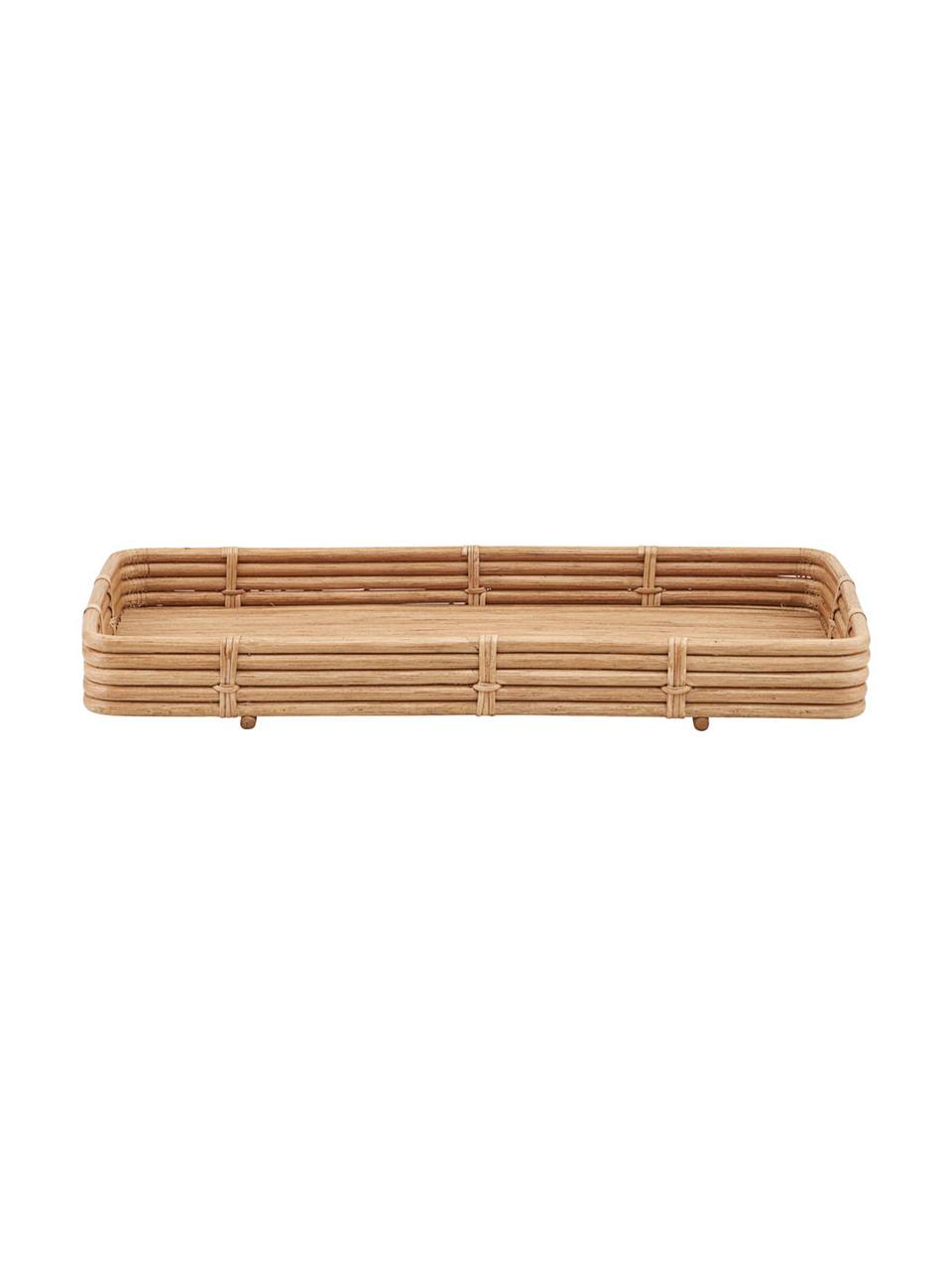 Ręcznie wykonana taca z rattanu Orga, Rattan, Rattan, D 52 x S 30 cm