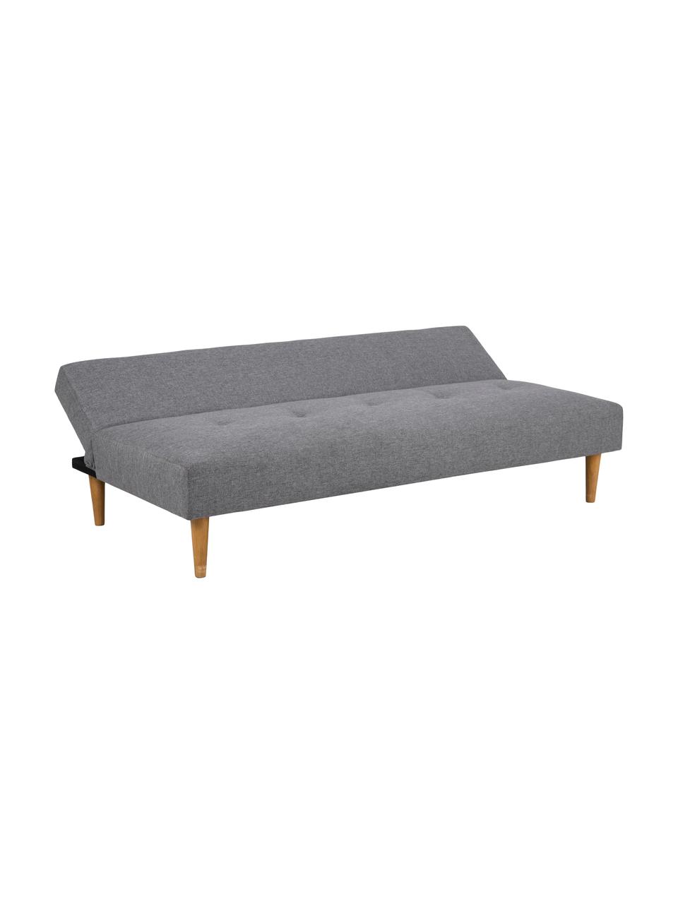 Divano letto 2 posti in tessuto grigio Lucca, Rivestimento: 100% poliestere Il rivest, Piedini: legno di albero della gom, Grigio, Larg. 180 x Prof. 86 cm