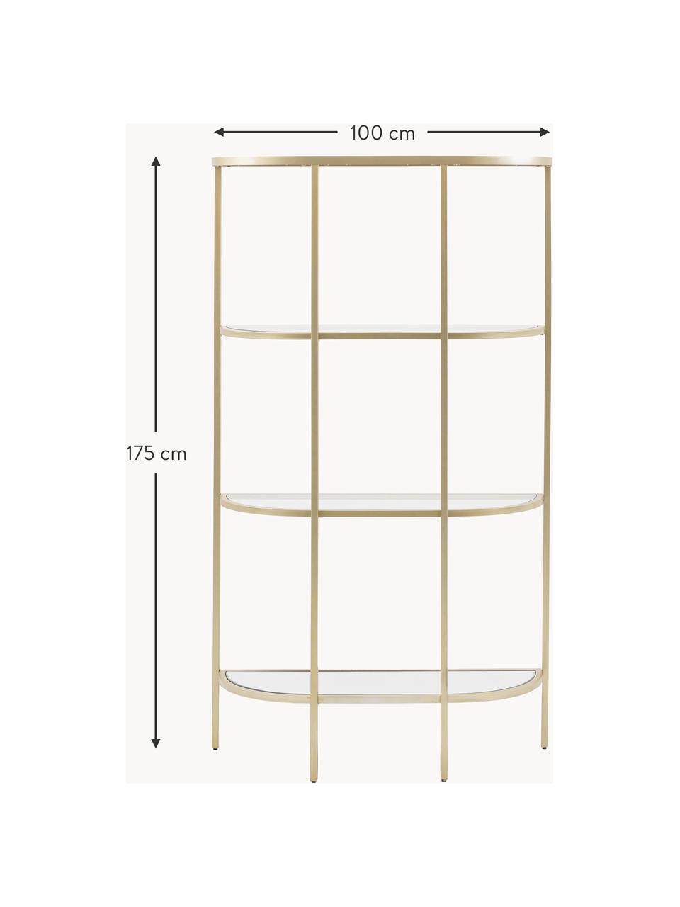 Étagère en métal Hudson, Doré, transparent, larg. 100 x prof. 175 cm