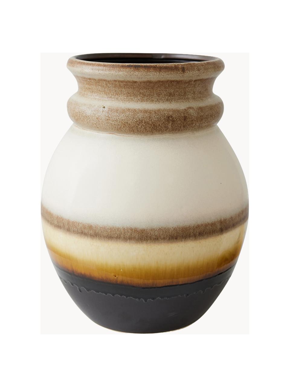 Handgemachte Keramik-Vase Grand, H 44 cm, Keramik, Brauntöne, Off White, Ø 36 x H 44 cm