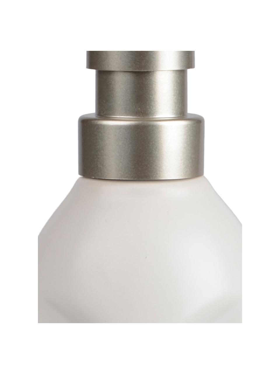 Dispenser sapone Urban, Contenitore: ceramica, Testa della pompa: materiale sintetico, Bianco, metallo, Ø 7 x Alt. 19 cm