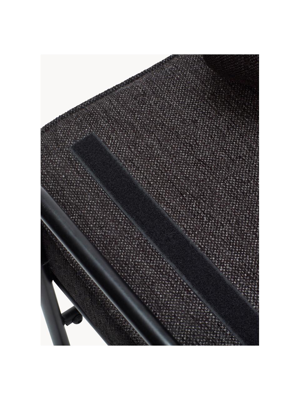 Banc avec assise rembourrée Pipe, Tissu brun foncé, noir, larg. 106 x prof. 47 cm