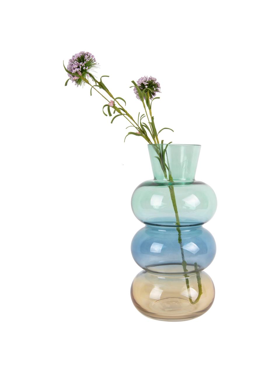 Vase en verre soufflé Winter Dream, Brun, bleu, vert