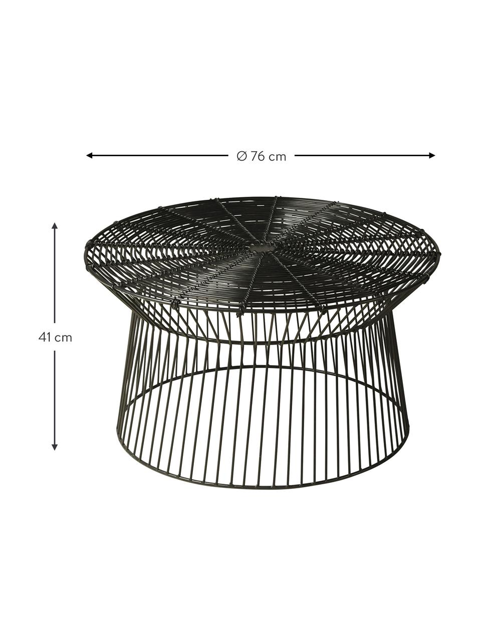 Ronde salontafel Fleur in zwart, Frame: staal, Zwart, Ø 76 cm x H 41 cm