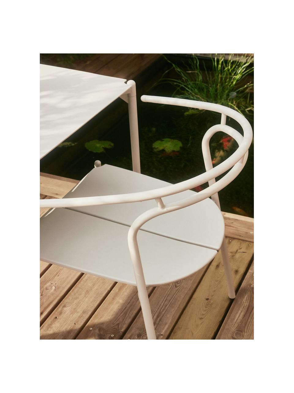 Chaise de jardin de métal Novo, Acier, enduit, Beige clair, larg. 62 x prof. 54 cm