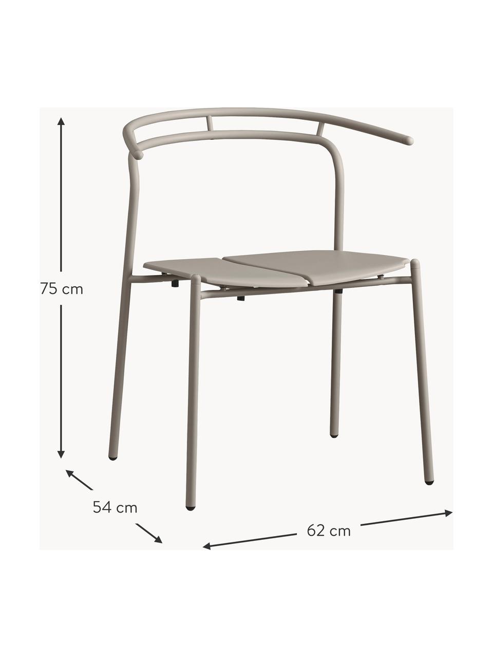 Krzesło ogrodowe z metalu Novo, Stal powlekana, Jasny beżowy, S 62 x G 54 cm