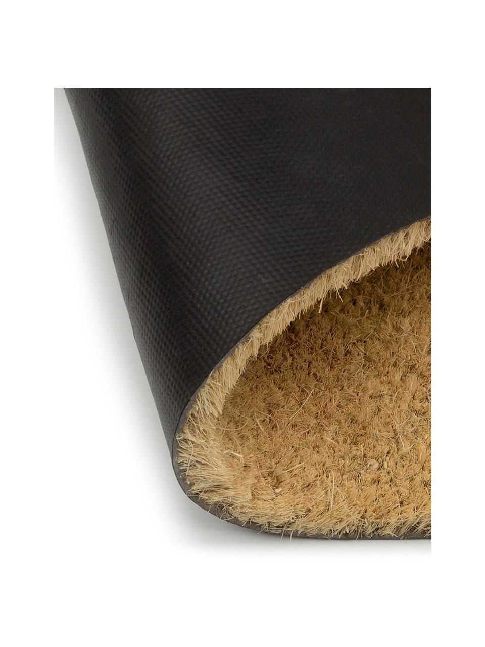 Fußmatte Stagshead, Kokosfaser, Fußmatte: Beige, Schriftzug: Grau, 40 x 60 cm