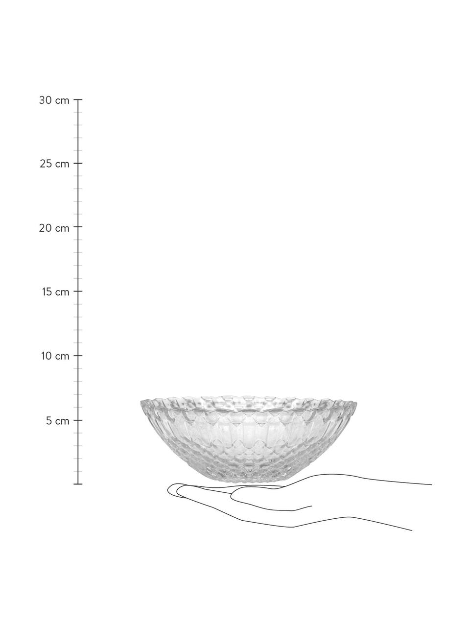 Mueslischaal Milesia van gemodelleerd glas, 2 stuks, Glas, Transparant, Ø 17 x H 6 cm