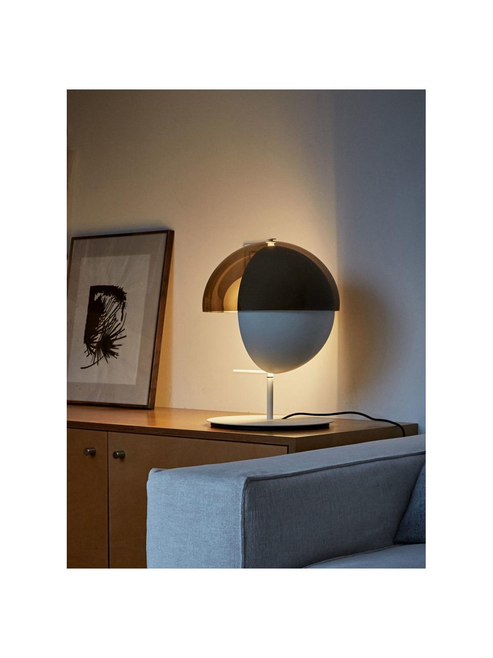 Lampe à poser LED à intensité variable Theia, Blanc, taupe, Ø 32 x haut. 44 cm