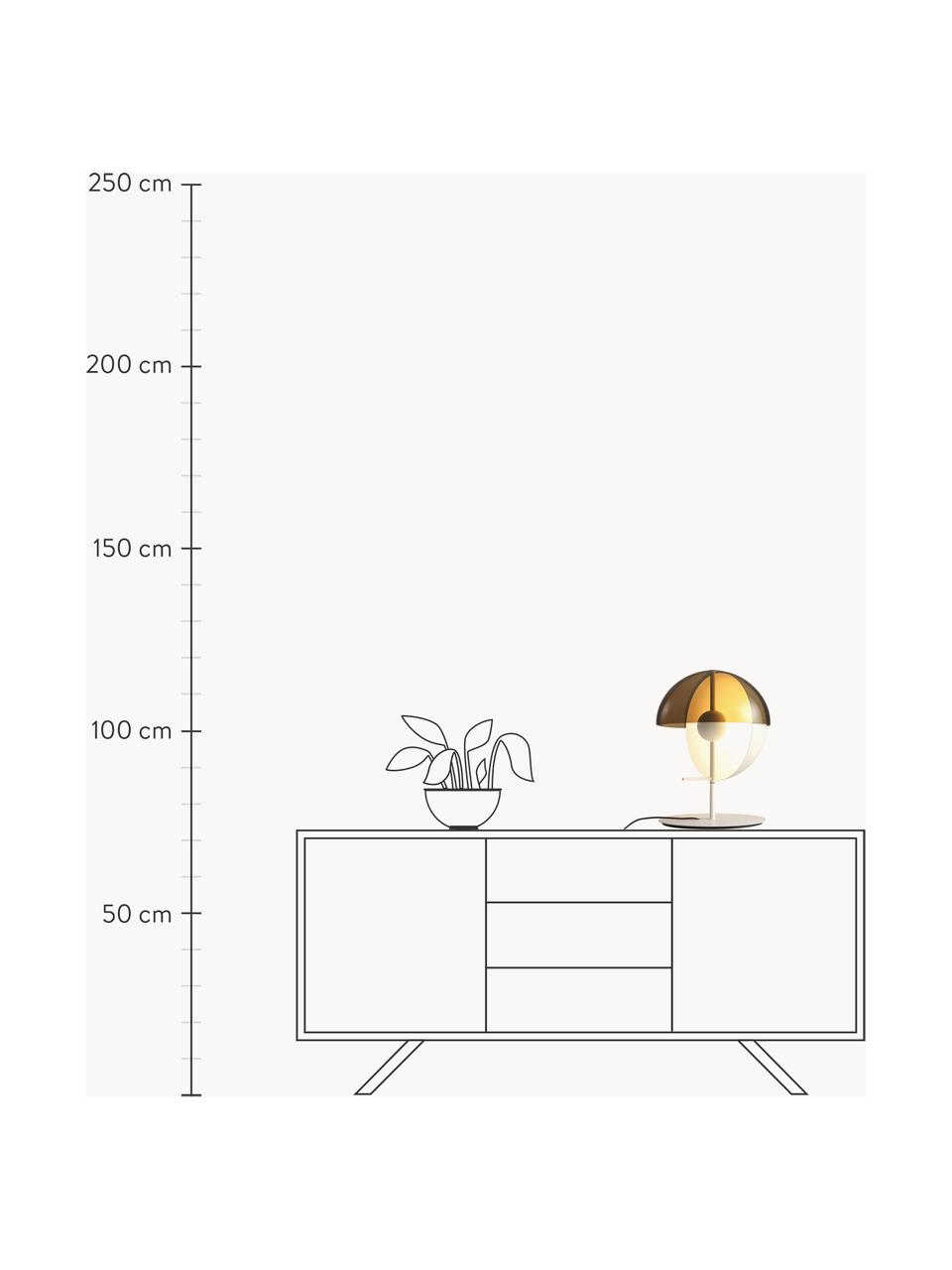 Dimmbare LED-Tischlampe Theia, Lampenschirm: Acrylglas, Metall, beschi, Weiss, Taupe, Ø 32 x H 44 cm