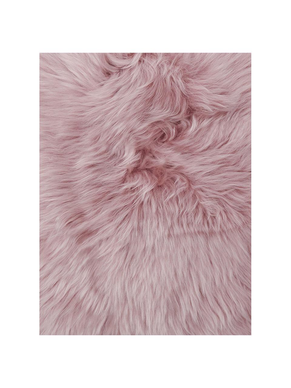 Housse de coussin rectangulaire rose peau de mouton Oslo, Endroit : rose
 envers : gris clair, larg. 30 x long. 50 cm