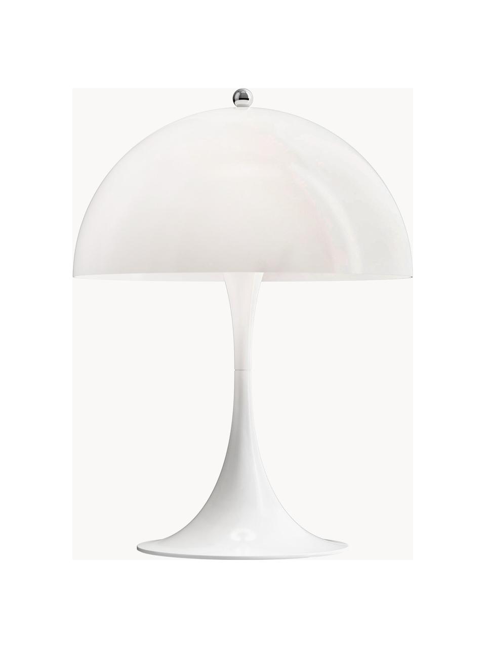 Lampada da tavolo a LED con luce regolabile e timer Panthella, alt. 34 cm, Paralume: vetro acrilico, Struttura: alluminio rivestito, Vetro acrilico bianco, Ø 25 x Alt. 34 cm