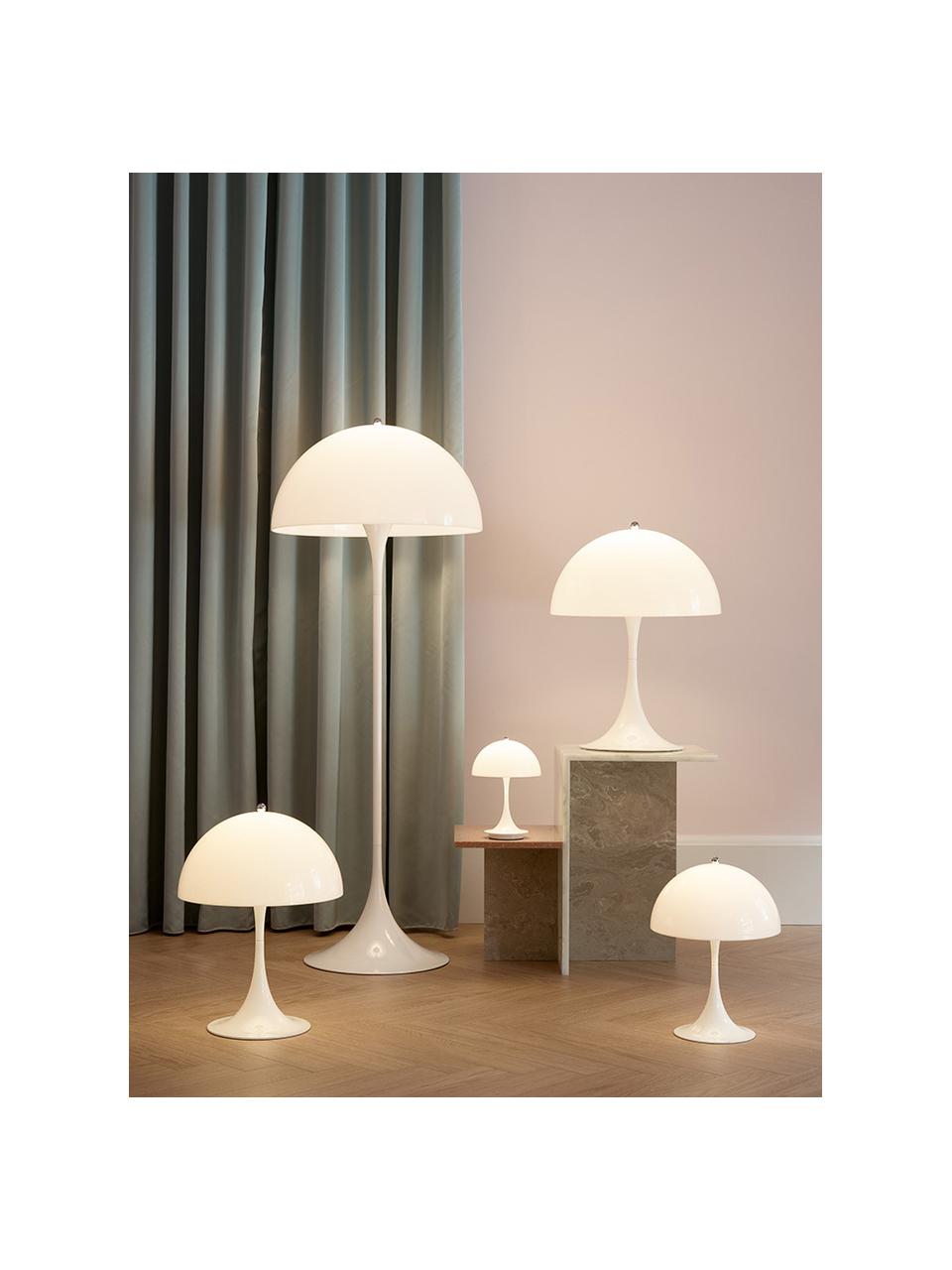 Lampa stołowa LED z funkcją przyciemniania Panthella, W 34 cm, Stelaż: aluminium powlekane, Białe szkło akrylowe, Ø 25 x 34 cm