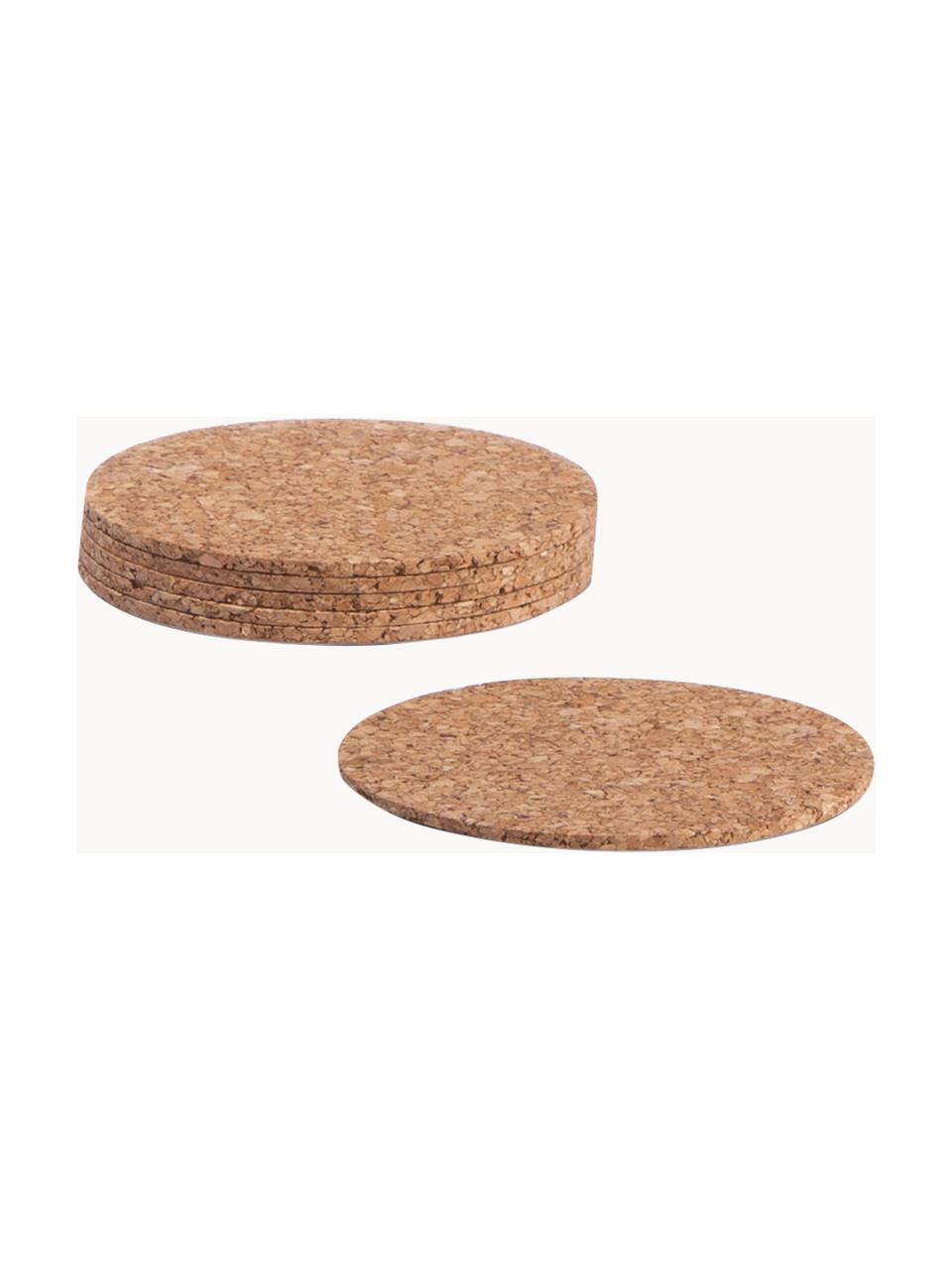 Kurk onderzetter Joni, 6 stuks, Kurk, Beige, Ø 10 x H 1 cm