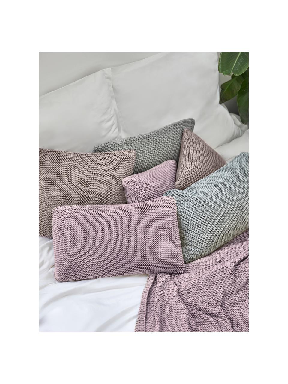 Manta de punto de algodón ecológico Adalyn, 100% algodón ecológico, certificado GOTS, Lila, An 150 x L 200 cm