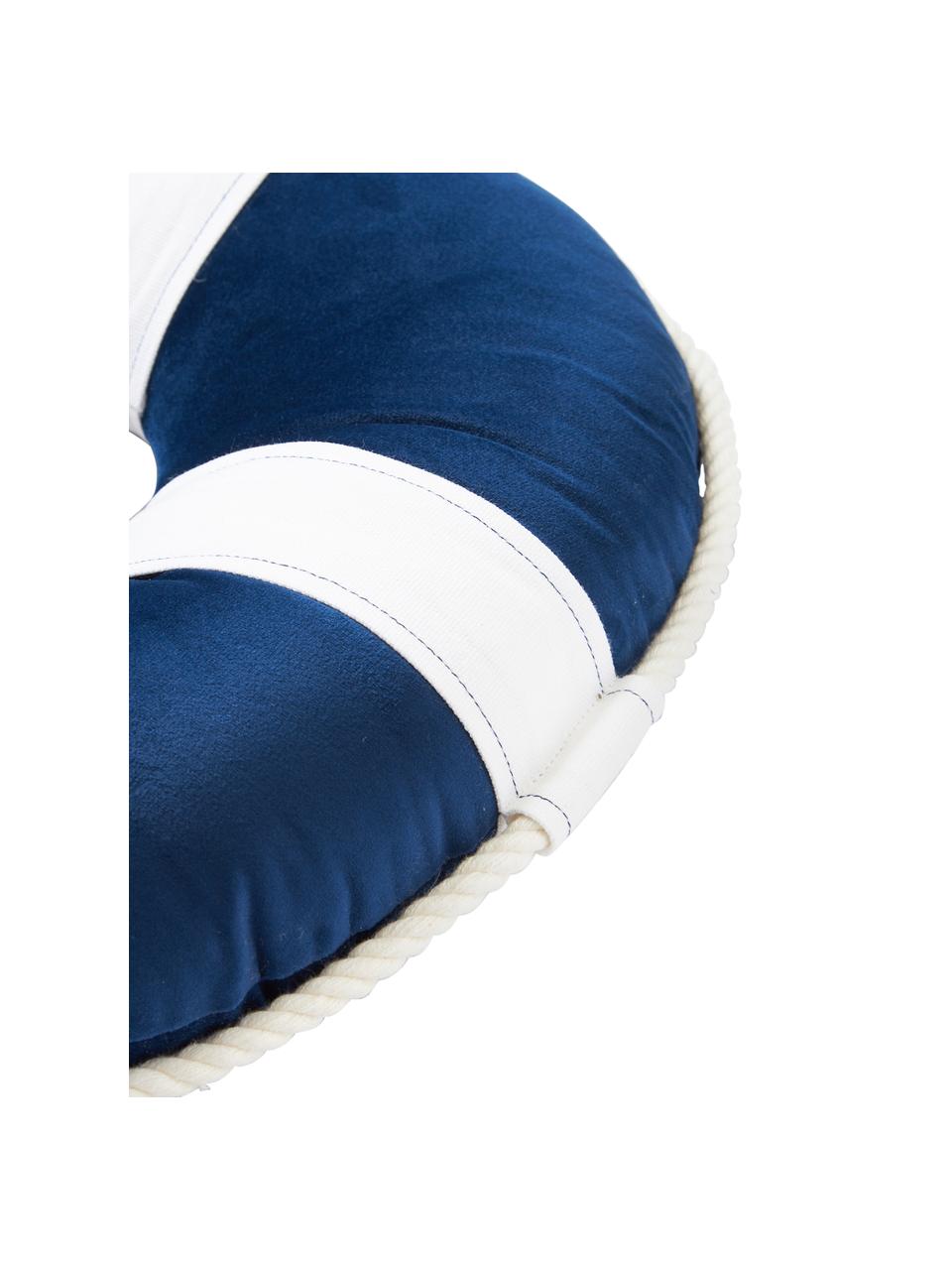 Cojín redodo Duffle, Cordón: 100% algodón, Azul, Ø 35 cm