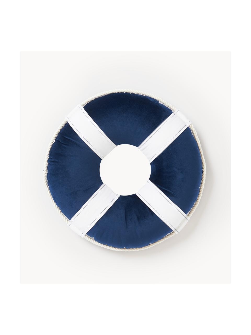 Rond kussen Duffle, Decoratie: 100% katoen, Blauw, Ø 35 cm
