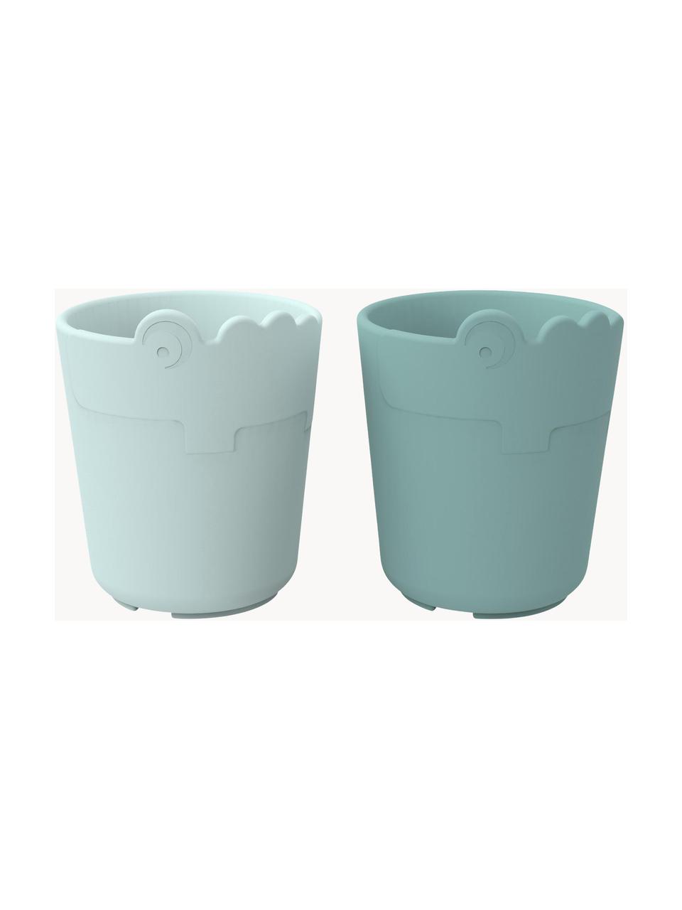 Becher-Set Kiddish, 2er-Set, Kunststoff, Blautöne, Ø 7 x H 8 cm, 100 ml
