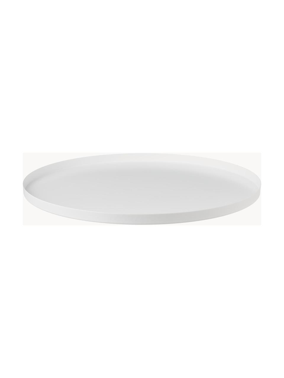 Rundes Deko-Tablett Circle, Ø 40 cm, Edelstahl, pulverbeschichtet, Weiß, matt, Ø 40 cm