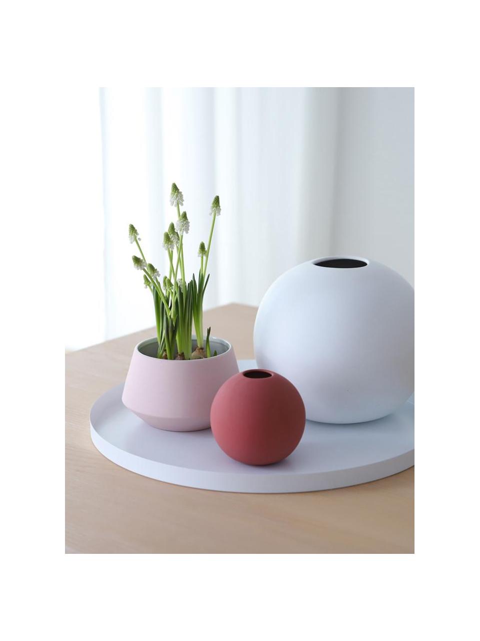 Plateau décoratif rond Circle, Acier inoxydable, revêtement par poudre, Blanc, mat, Ø 40 cm