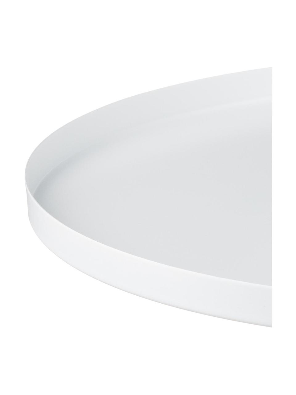 Plateau décoratif rond Circle, Acier inoxydable, revêtement par poudre, Blanc, mat, Ø 40 cm