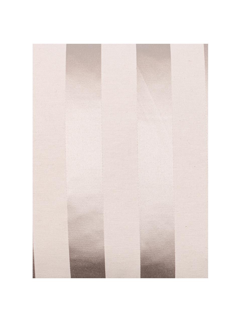 Kussenhoes Sue in beige met glanzende strepen, 70% katoen, 30% polyester, Beige, 40 x 40 cm