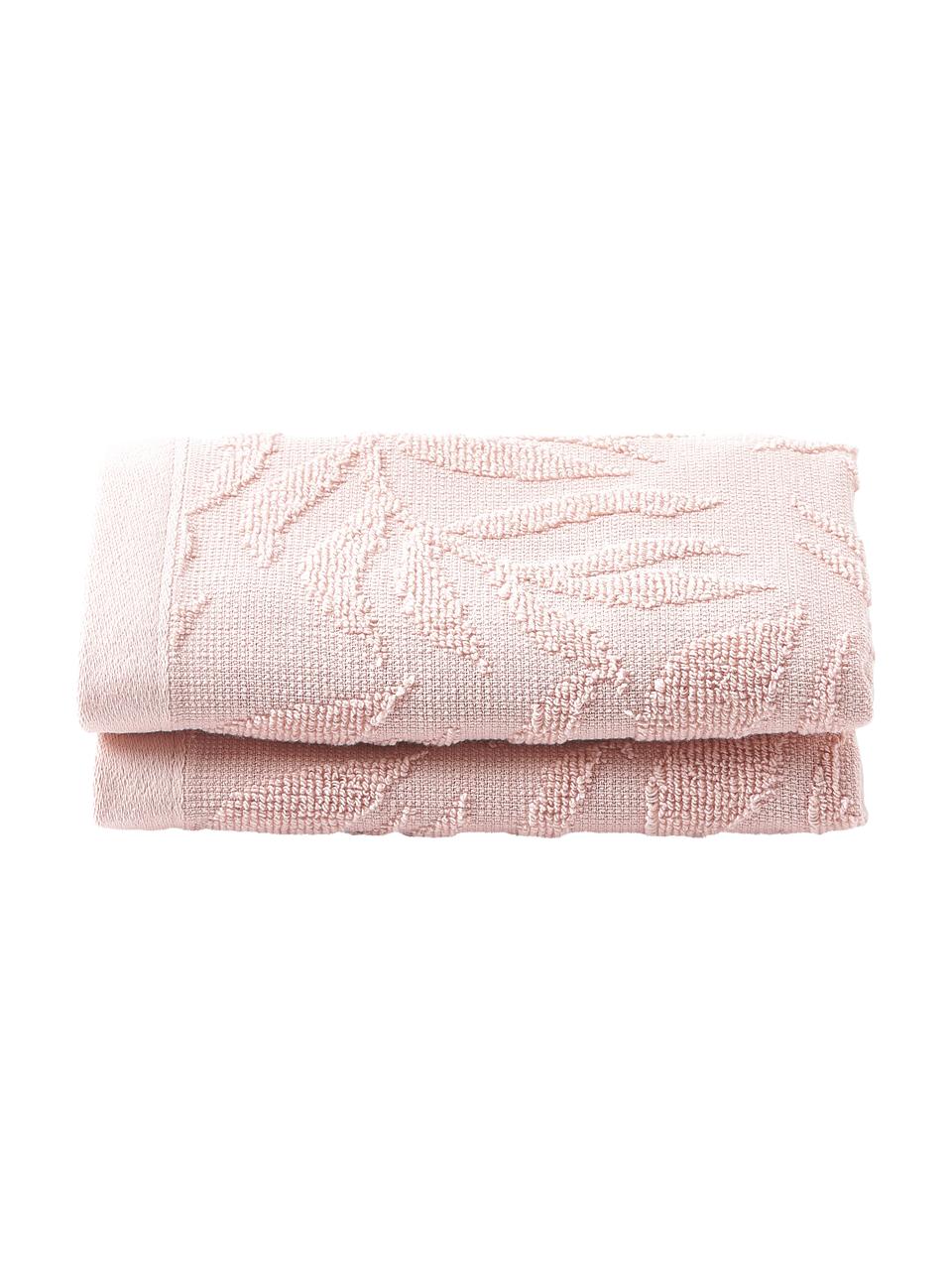 Handtuch Leaf aus Baumwolle in verschiedenen Grössen, 100 % Baumwolle
Mittelschwere Qualität 450 g/m²

Das in diesem Produkt verwendete Material ist schadstoffgeprüft und zertifiziert nach STANDARD 100 by OEKO-TEX®, 3883CIT, CITEVE, Rosa, XS Gästehandtuch, B 30 x L 50 cm, 2 Stück