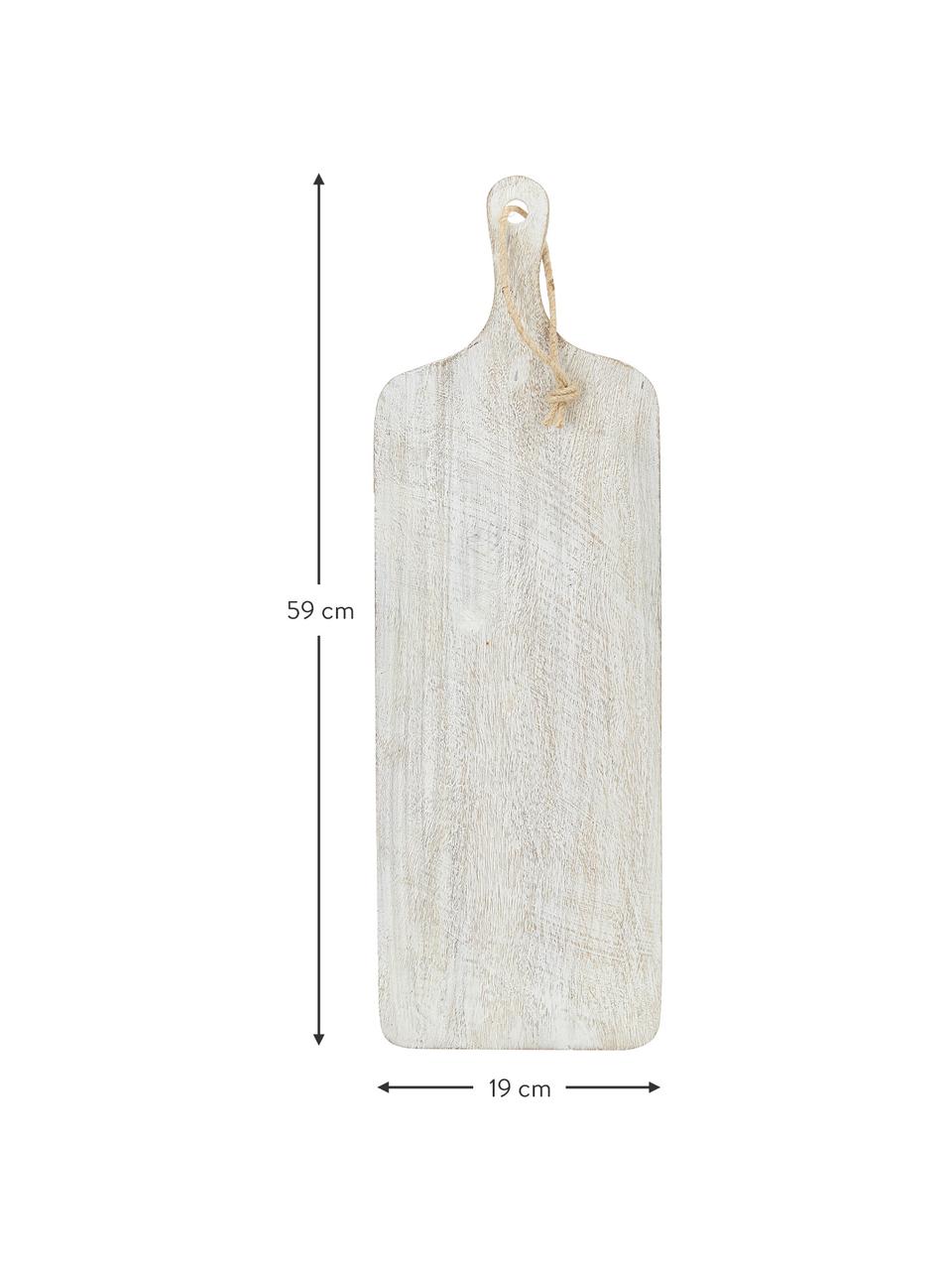 Tabla de cortar de madera de mango Lugo, Madera de mango recubierta, Blanco, madera, L 59 x An 19 cm