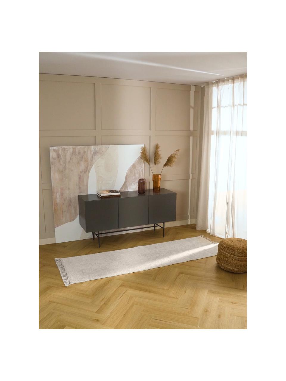 Bavlnený behúň so strapcami Daya, Krémovobiela, Š 80 x D 250 cm