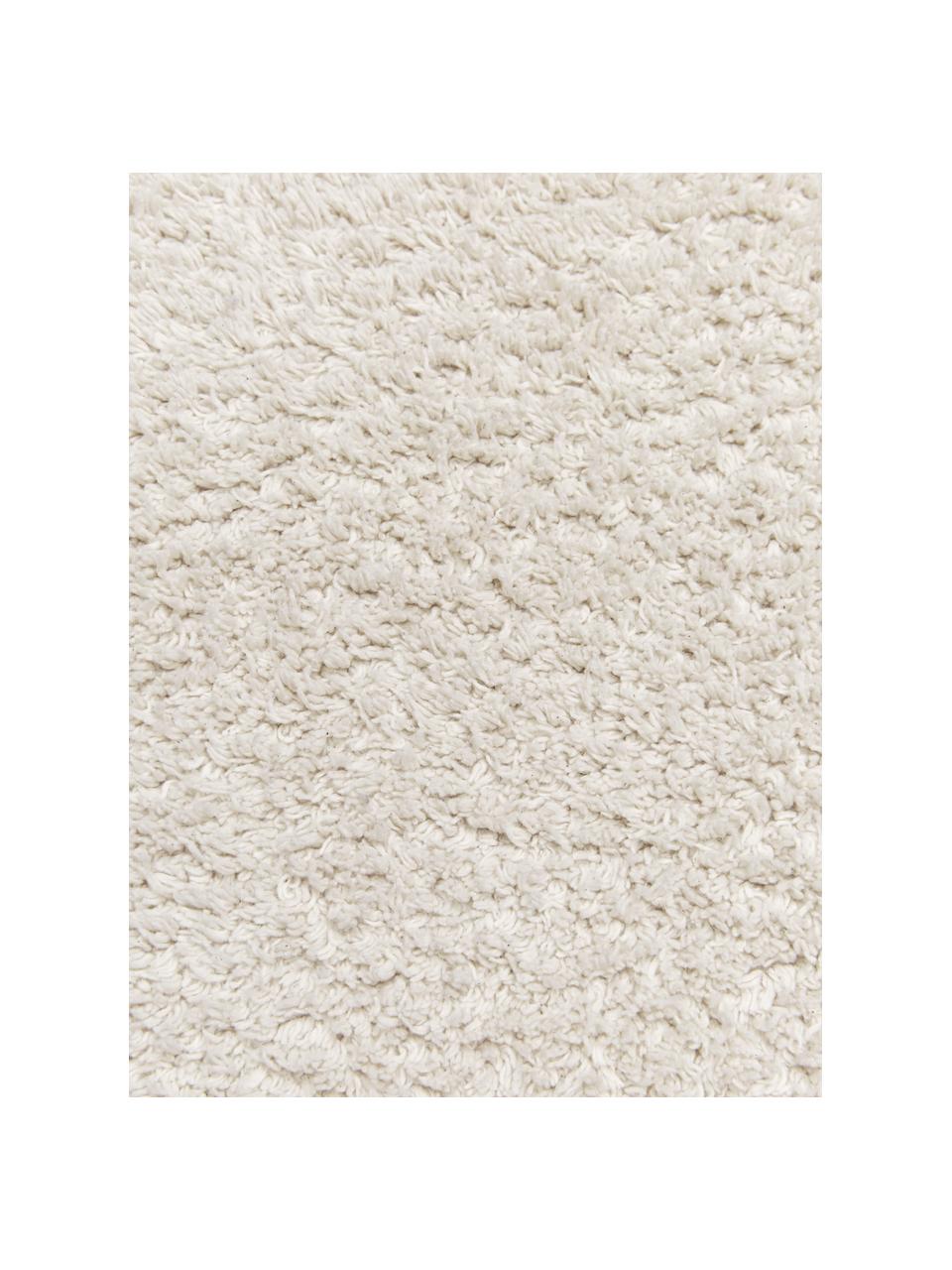 Alfombra corredor artesanal de algodón con flecos Daya, Parte superior: 100% algodón, Reverso: látex, Blanco crema, An 80 x L 250 cm