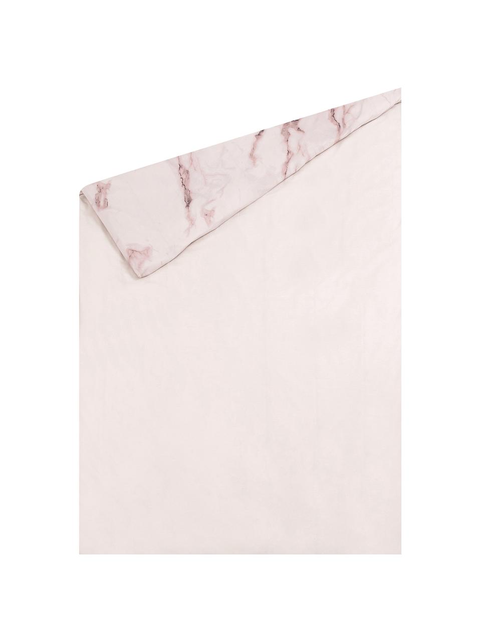 Funda nórdica doble cara de percal Malin, Estampado mármol rosa claro, Cama 90 cm (150 x 220 cm)