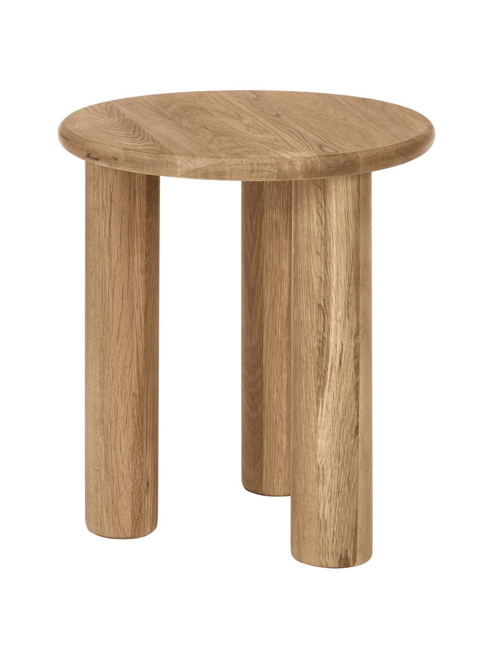 Tavolino rotondo in legno di quercia Didi, Legno massiccio di quercia oliato, Legno di quercia, Ø 40 x Alt. 45 cm