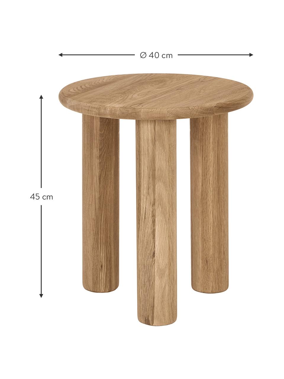 Tavolino rotondo in legno di quercia Didi, Legno massiccio di quercia oliato, Legno di quercia, Ø 40 x Alt. 45 cm