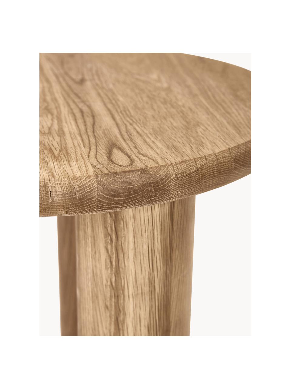 Mesa auxiliar de madera de roble Didi, Madera de roble maciza aceitada (certificado FSC), Madera de roble, Ø 40 x Al 45 cm