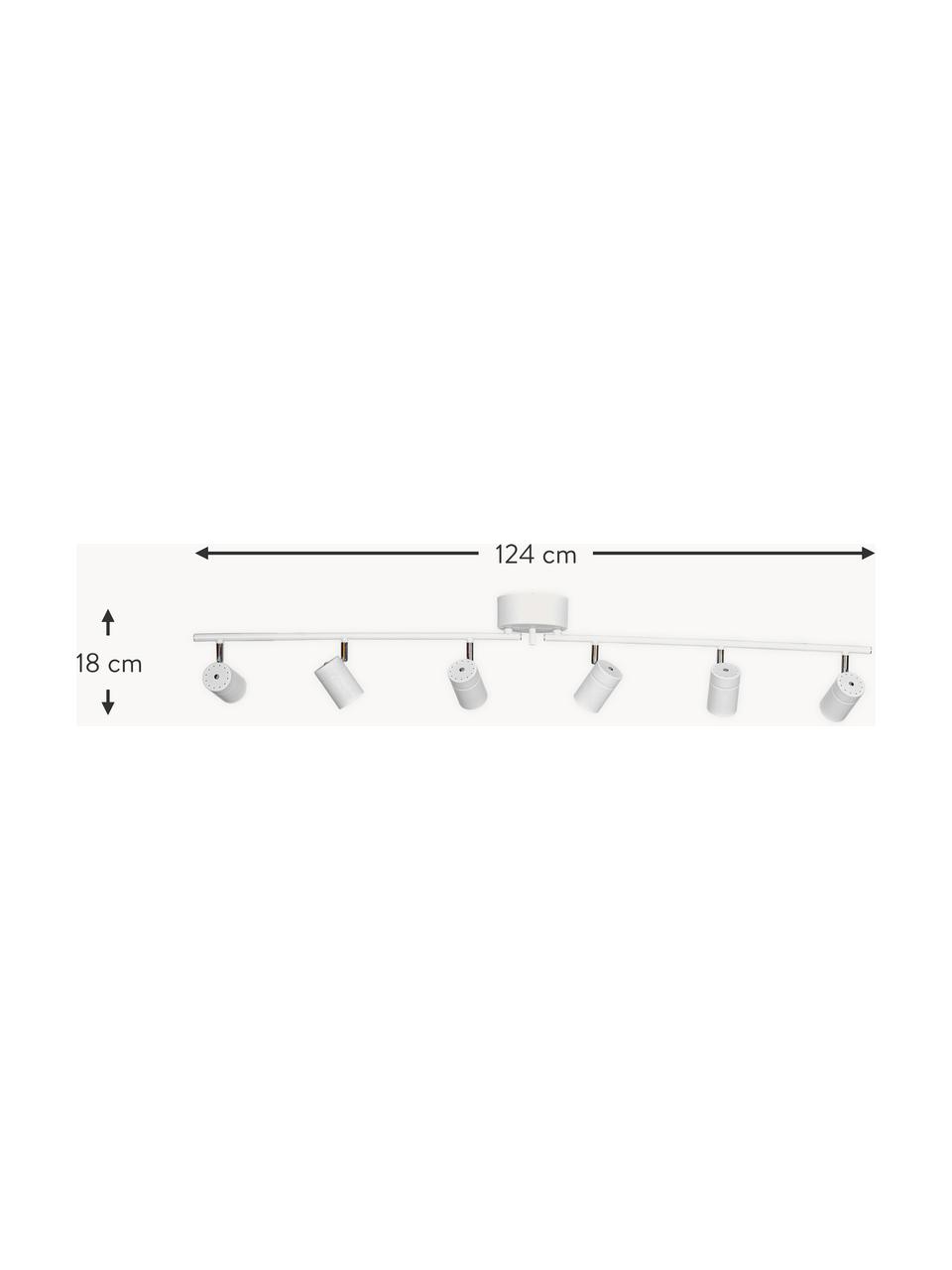 Grote plafondspot Correct, Wit, B 124 x H 18 cm