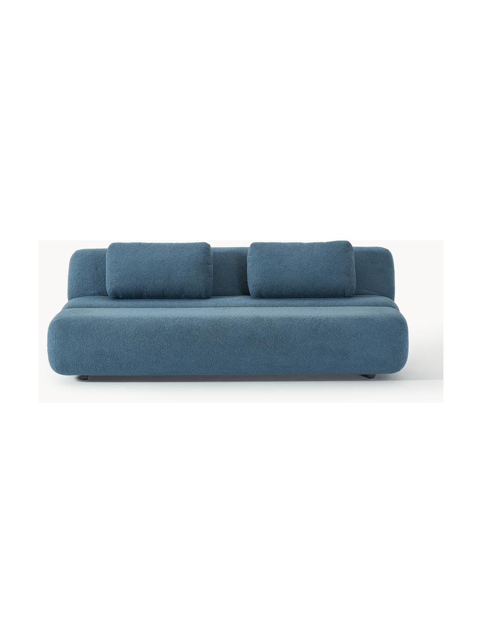 Sofá cama en borreguillo Caterpillar (3 plazas), Funda: borreguillo (100% poliést, Tapizado: espuma de poliuretano, ce, Boreguillo gris azulado, An 203 x F 128 cm