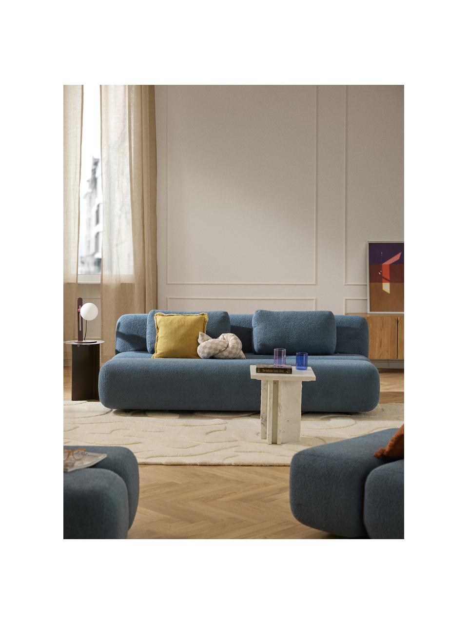 Teddy-Schlafsofa Caterpillar (3-Sitzer), Bezug: Teddy (100 % Polyester) D, Teddy Graublau, B 203 x T 128 cm