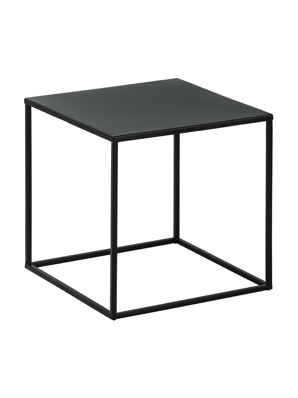 Beistelltisch Stina aus Metall, Metall, pulverbeschichtet, Schwarz, matt, 45 x 45 cm