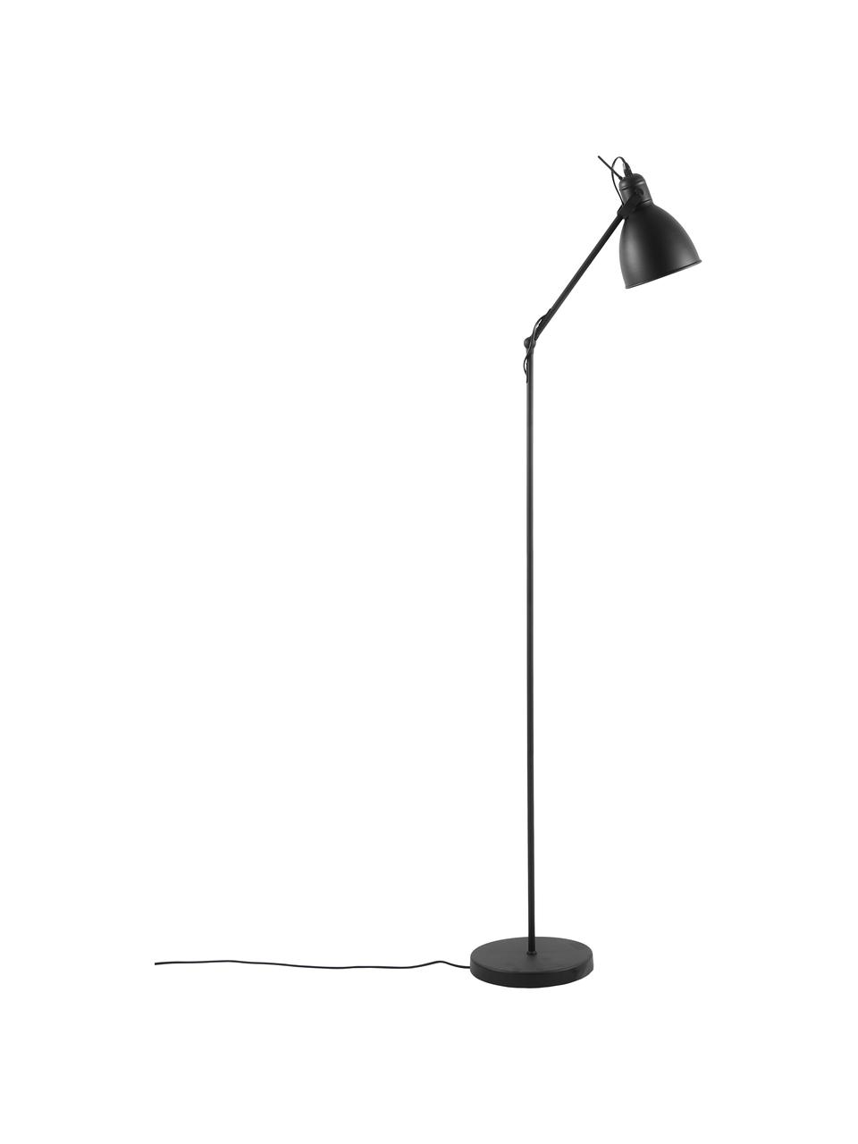Lampada da lettura Ethan, Paralume: metallo verniciato a polv, Base della lampada: metallo verniciato a polv, Nero, Ø 15 x Alt. 137 cm