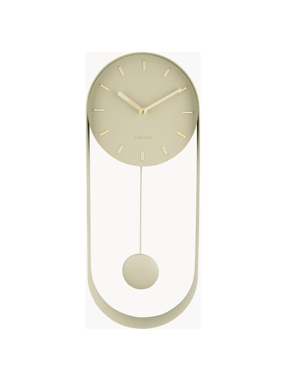 Orologio da parete Charm, Metallo rivestito, Beige, Larg. 20 x Alt. 50 cm