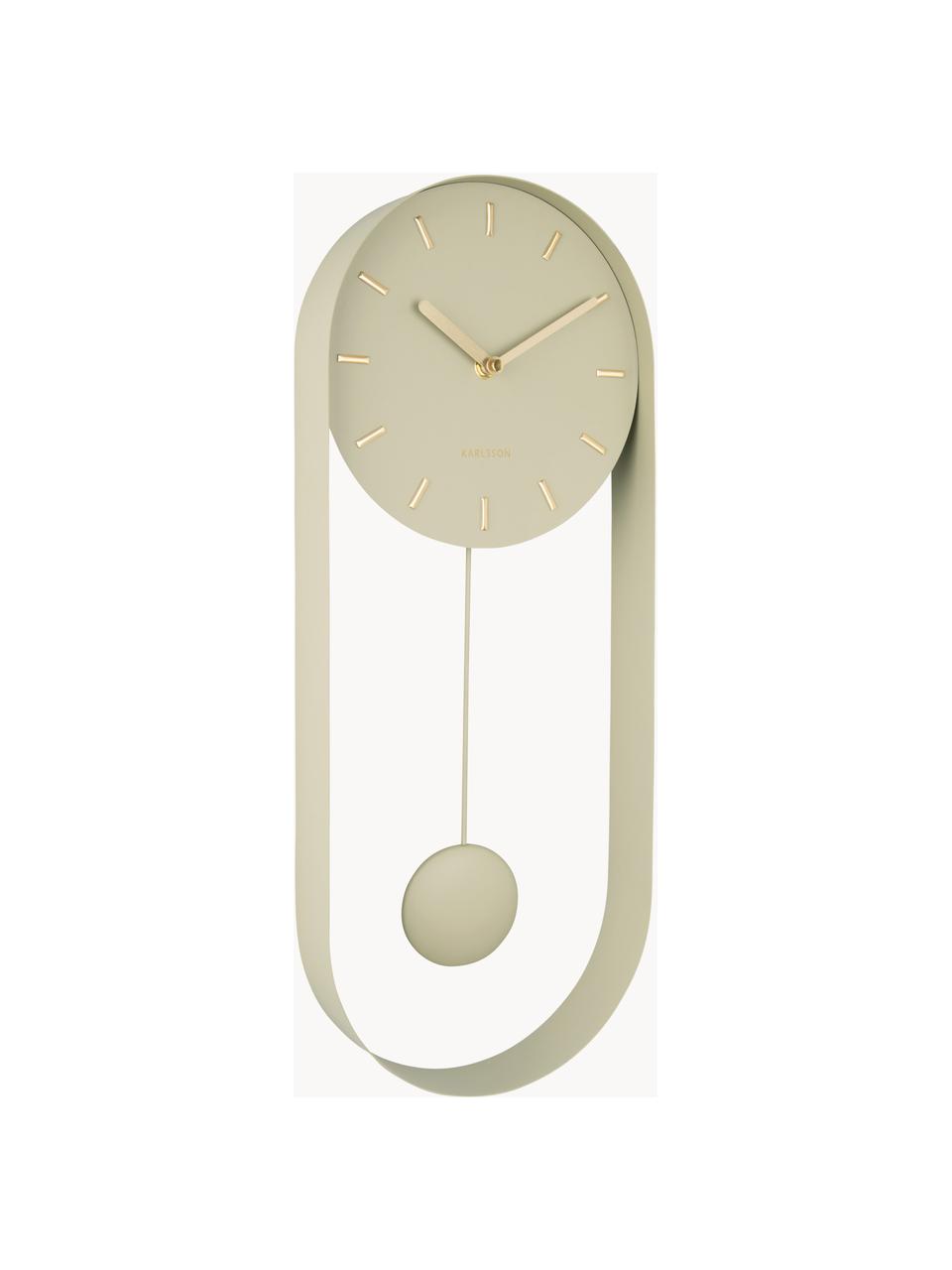 Horloge murale Charm, Métal, enduit, Beige, larg. 20 x haut. 50 cm